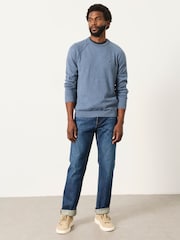 FatFace Rye Blue Denim Crew Neck Knitted Jumper - Image 4 of 6