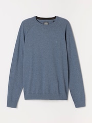 FatFace Rye Blue Denim Crew Neck Knitted Jumper - Image 6 of 6