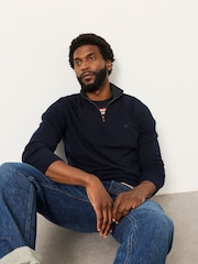 FatFace Rye Navy Half Neck Knitted Jumper - Image 4 of 6