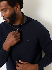 FatFace Rye Navy Half Neck Knitted Jumper - Image 5 of 6