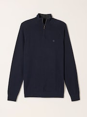 FatFace Rye Navy Half Neck Knitted Jumper - Image 6 of 6