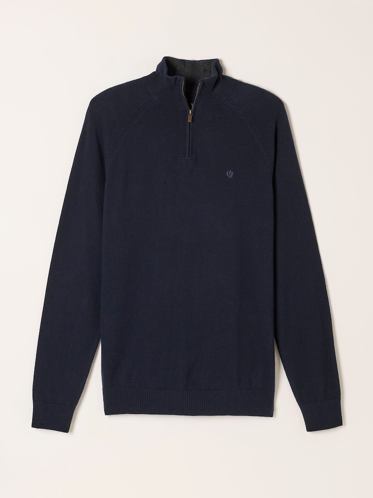 FatFace Rye Navy Half Neck Knitted Jumper - Image 6 of 6 FatFace Rye Navy Half Neck Knitted Jumper - Image 6 of 6