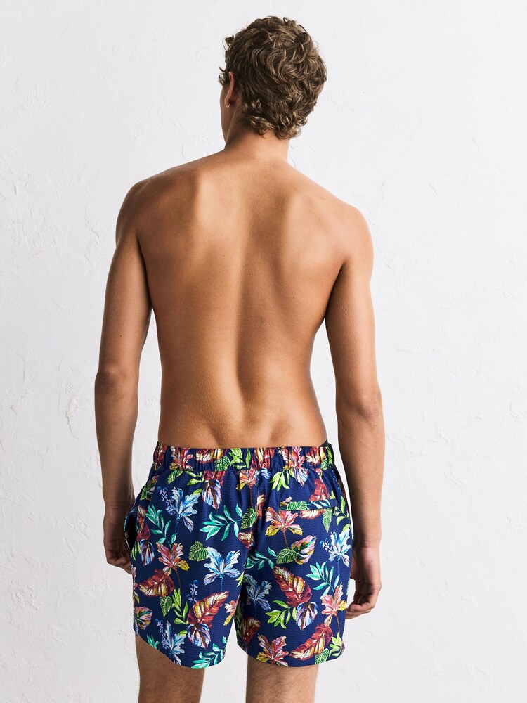 Navy Blue Signature Floral Print Swim Shorts - Image 2 of 7 Navy Blue Signature Floral Print Swim Shorts - Image 2 of 7