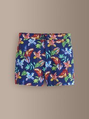 Navy Blue Signature Floral Print Swim Shorts - Image 3 of 7