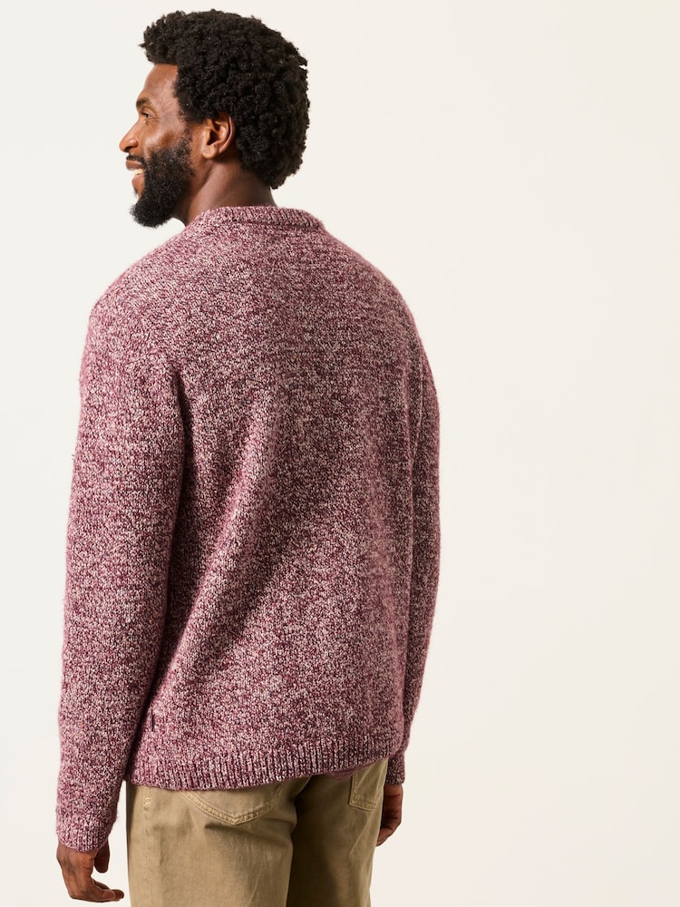 FatFace Milport Burgundy Red Knitted Crew Neck Jumper - Image 2 of 7 FatFace Milport Burgundy Red Knitted Crew Neck Jumper - Image 2 of 7