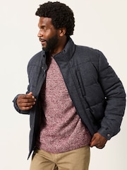 FatFace Milport Burgundy Red Knitted Crew Neck Jumper - Image 6 of 7