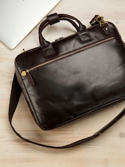 Posh Totty Designs Personalised Leather Laptop Bag - Image 2 of 3