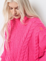 SCAMP & DUDE Pink Cable Knit Cropped Jumper - Image 3 of 5
