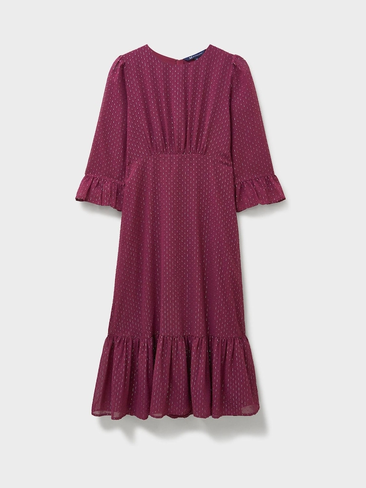 Crew Clothing Red Ana Metallic Dress - Image 6 of 6 Crew Clothing Red Ana Metallic Dress - Image 6 of 6