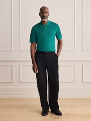 Green Signature Merino Quarter Zip Polo Shirt - Image 3 of 8