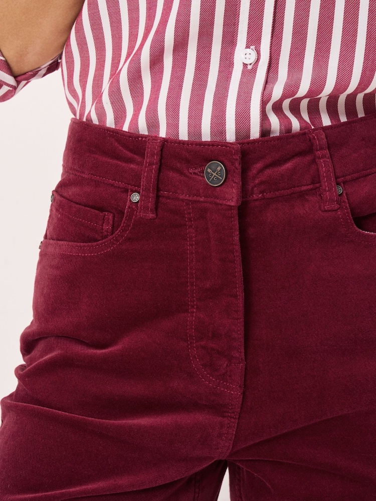 Crew Clothing Red Velvet Trousers - Image 2 of 5 Crew Clothing Red Velvet Trousers - Image 2 of 5