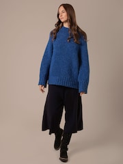 Celtic & Co. Blue Kilcarra Tweed Funnel Neck Jumper - Image 2 of 7