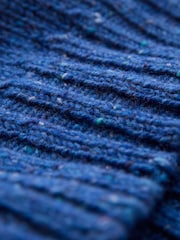 Celtic & Co. Blue Kilcarra Tweed Funnel Neck Jumper - Image 5 of 7