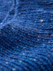 Celtic & Co. Blue Kilcarra Tweed Funnel Neck Jumper - Image 6 of 7