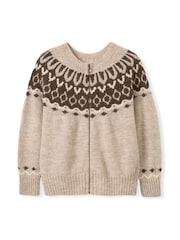 Celtic & Co Natural Brit Wool Chevron Yoke Cardigan - Image 6 of 9