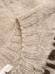 Celtic & Co Natural Brit Wool Chevron Yoke Cardigan - Image 8 of 9