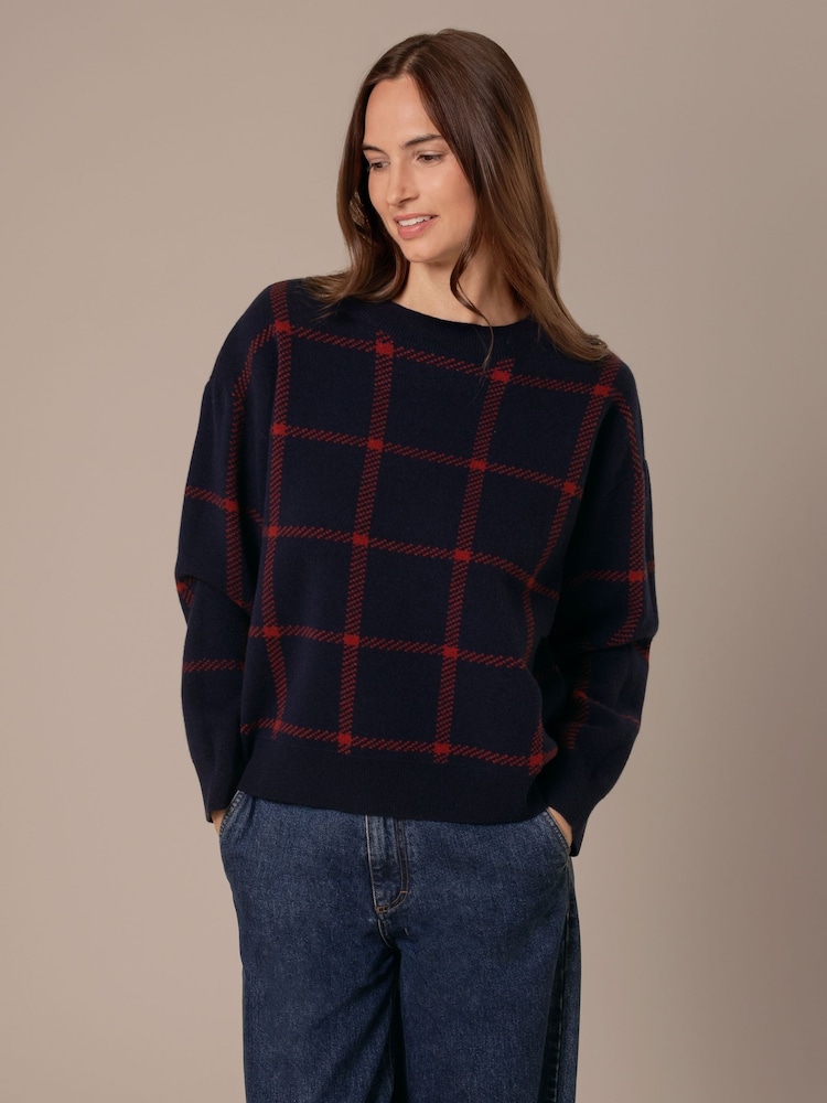 Celtic & Co Check Blue Jumper - Image 1 of 8