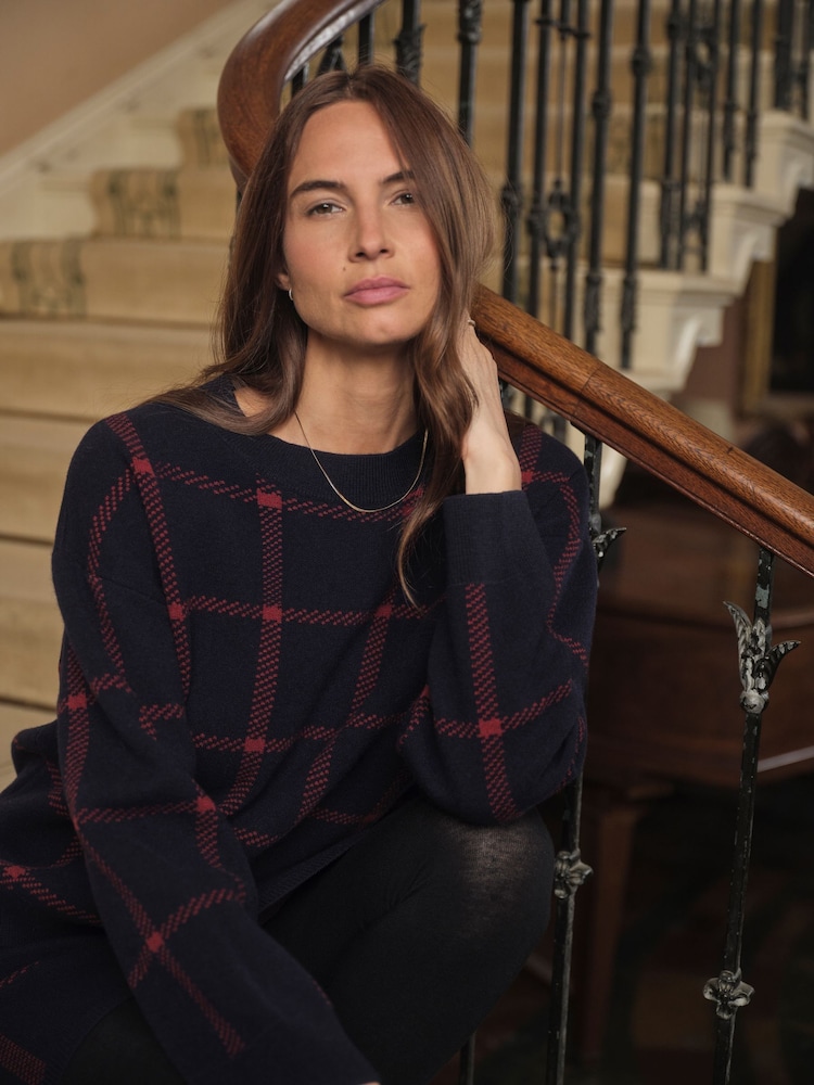 Celtic & Co Check Blue Jumper - Image 2 of 8
