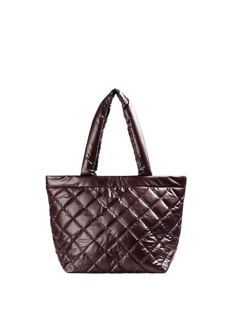 Scalpers Red Quilted Skull Tote Bag - Image 1 of 4