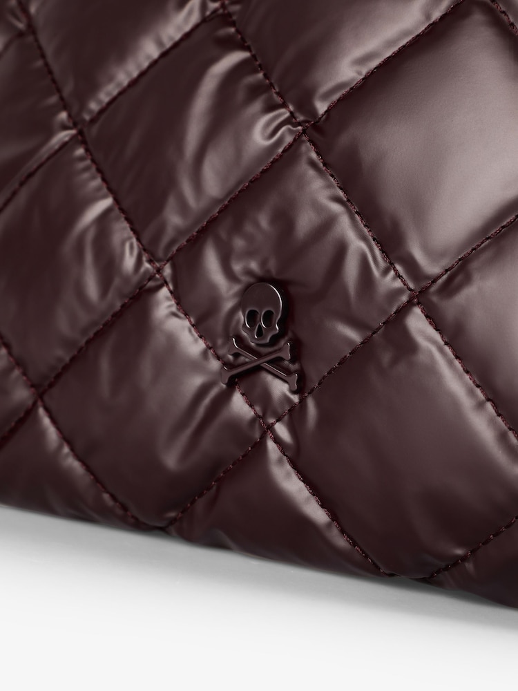 Scalpers Red Quilted Skull Tote Bag - Image 4 of 4