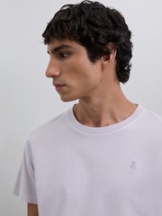 Scalpers Purple Embroidered Skull T-Shirt - Image 3 of 4