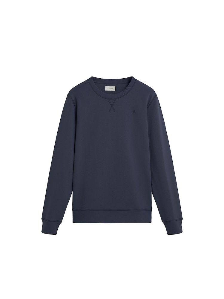 Scalpers Blue Embroidered Skull Sweatshirt - Image 4 of 4 Scalpers Blue Embroidered Skull Sweatshirt - Image 4 of 4