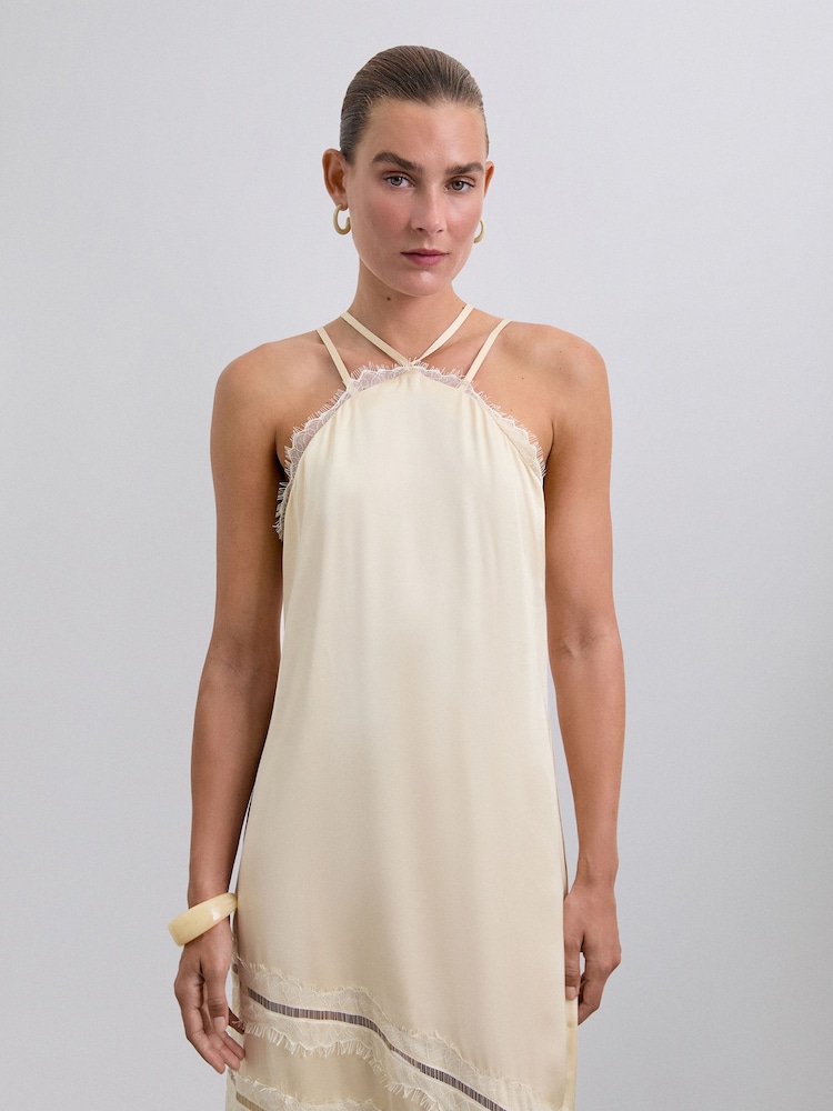 Scalpers Cream Satin Camisole Top - Image 1 of 4 Scalpers Cream Satin Camisole Top - Image 1 of 4