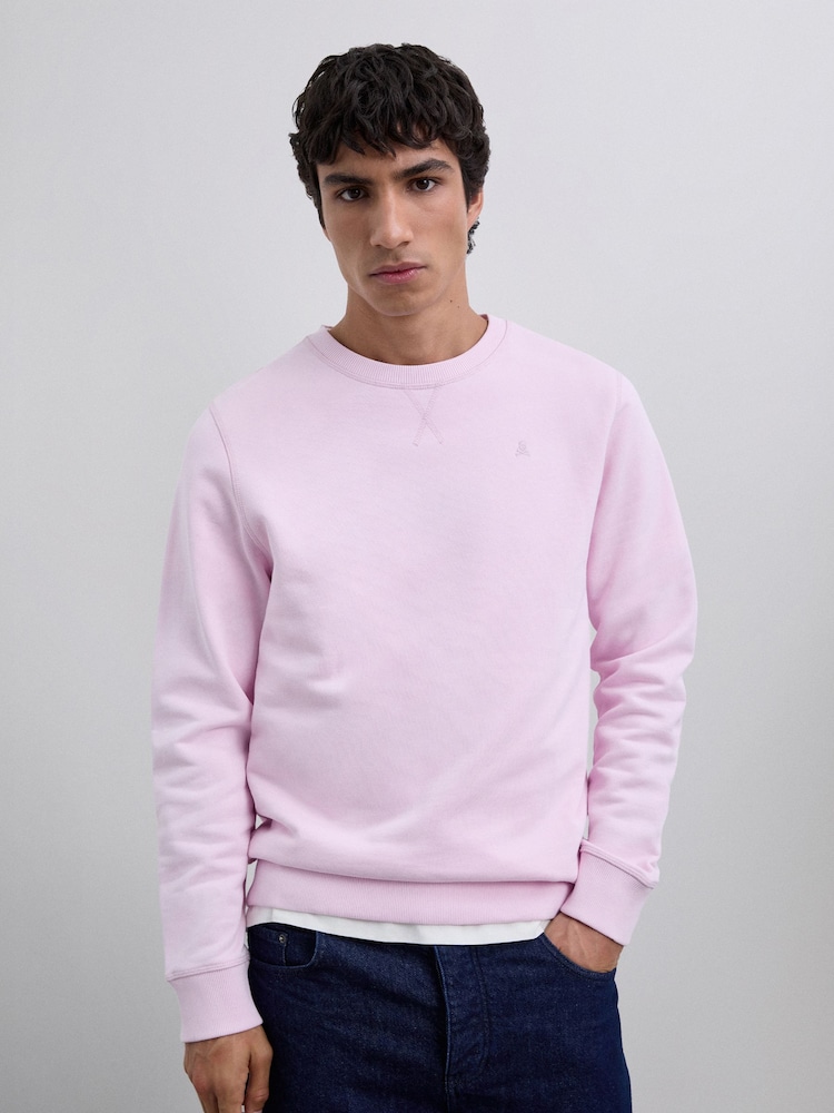 Scalpers Pink Embroidered Skull Sweatshirt - Image 1 of 4 Scalpers Pink Embroidered Skull Sweatshirt - Image 1 of 4
