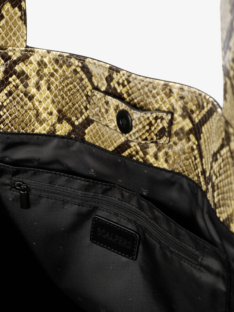 Scalpers Black Animal Print Detail Shopper Bag - Image 5 of 5