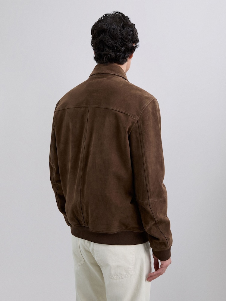 Scalpers Brown Suede Leather Jacket - Image 2 of 4 Scalpers Brown Suede Leather Jacket - Image 2 of 4