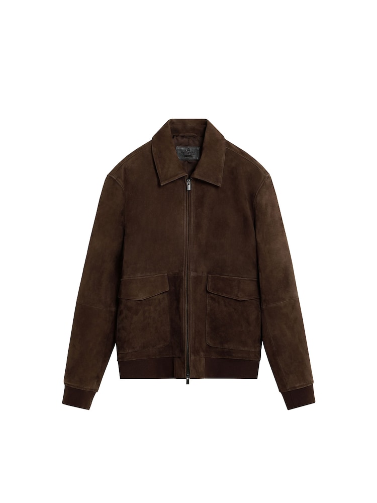 Scalpers Brown Suede Leather Jacket - Image 4 of 4 Scalpers Brown Suede Leather Jacket - Image 4 of 4
