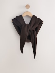 Chocolate Brown Knitted Midweight Triangle Scarf - Image 1 of 3
