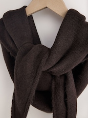 Chocolate Brown Knitted Midweight Triangle Scarf - Image 2 of 3