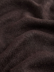 Chocolate Brown Knitted Midweight Triangle Scarf - Image 3 of 3