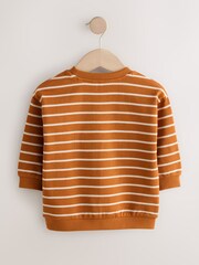 Tan Brown Stripe Bear All-Over Print Crew Neck Sweatshirt (3mths-7yrs) - Image 2 of 4
