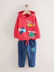 Red Appliqué Transport Hoodie And Joggers Set (3mths-7yrs) - Image 2 of 5