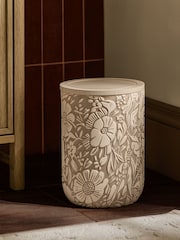 Cream Natural Floral Print Ceramic Bin - Image 1 of 5