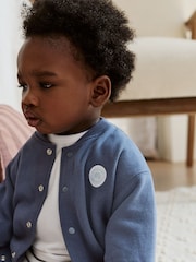 Blue Jersey Jacket, Bodysuit and Leggings Baby Set 3 Piece (0mths-2yrs) - Image 4 of 12