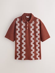 Rust Red Craft Textured Short Sleeve Polo Shirt - Image 5 of 7