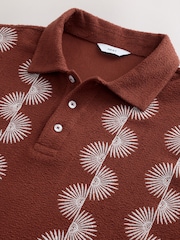 Rust Red Craft Textured Short Sleeve Polo Shirt - Image 6 of 7