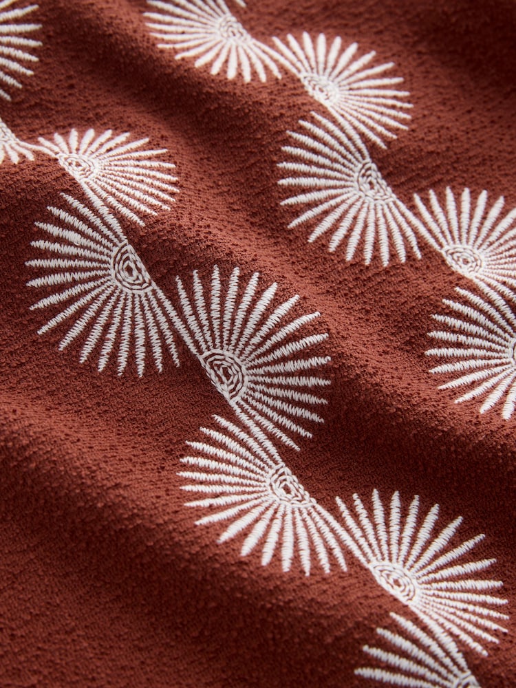 Rust Red Craft Textured Short Sleeve Polo Shirt - Image 7 of 7