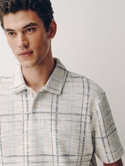 Ecru Craft Textured Short Sleeve Polo Shirt - Image 3 of 7