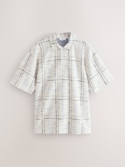 Ecru Craft Textured Short Sleeve Polo Shirt - Image 5 of 7