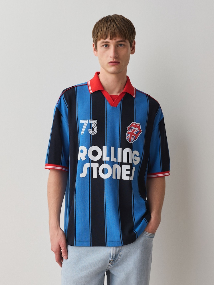 Blue Rolling Stones Football Polo Shirt - Image 1 of 7