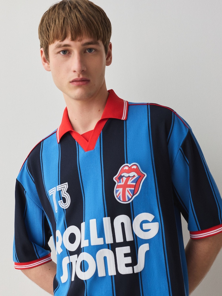 Blue Rolling Stones Football Polo Shirt - Image 2 of 7