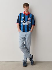 Blue Rolling Stones Football Polo Shirt - Image 3 of 7