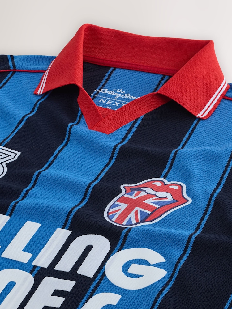 Blue Rolling Stones Football Polo Shirt - Image 7 of 7