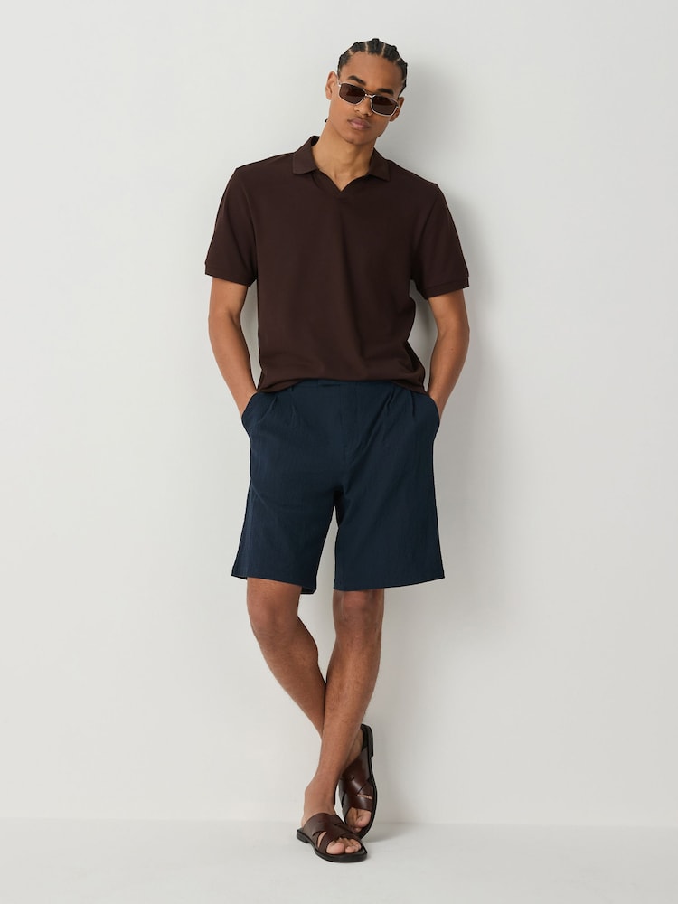 Marrón - Short Sleeve Trophy Neck Pique Polo Shirt - Imagen 2 de 7