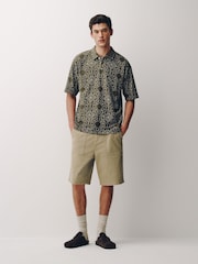 Khaki Green Craft Textured Short Sleeve Polo Shirt - Image 2 of 7