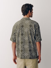 Khaki Green Craft Textured Short Sleeve Polo Shirt - Image 3 of 7